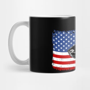 Proud Belgian Malinois American Flag patriotic gift K9 dog Mug